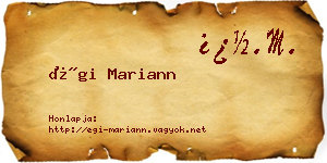 Égi Mariann névjegykártya