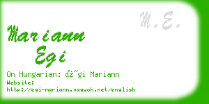 mariann egi business card